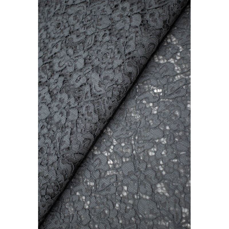 Renda Floral - Cinza